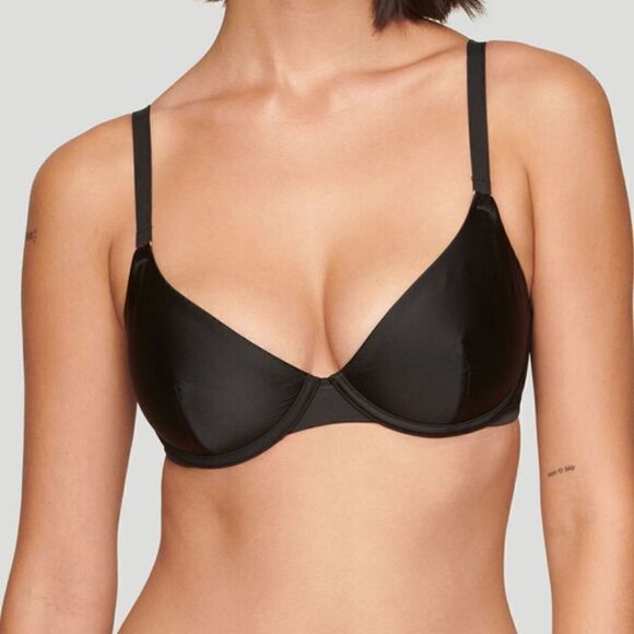 CUUP The Satin Plunge Bra Black 40G - Picture 3 of 10